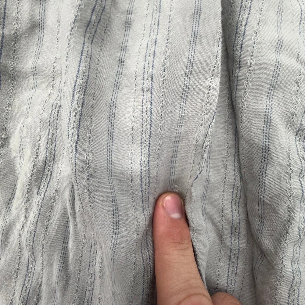 The North Face Mens XXL Gray‎ Striped Modal Blend Long Sleeve Button Front Shirt